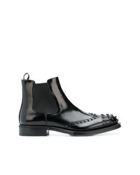 Black Studded Leather Chelsea Boots