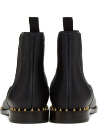 Charlotte Olympia Black Floral Studded Chelsea Boots