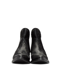 Saint Laurent Black Studded Dakota Chelsea Boots