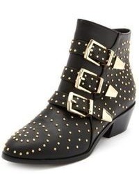 Charlotte Russe Studded Triple Buckle Ankle Bootie