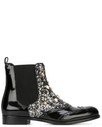 Dolce & Gabbana Brogue Sequin Chelsea Boots