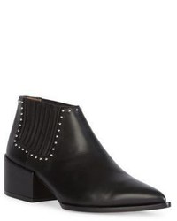 Givenchy Elegant Studded Leather Point Toe Chelsea Block Heel Booties