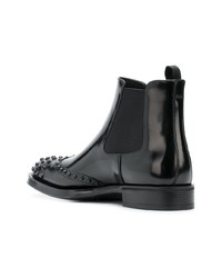 Prada Perforated Studded Chelsea Boots