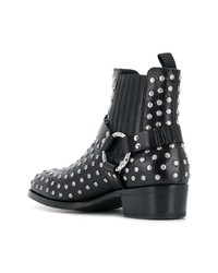 Black Studded Leather Chelsea Boots for 