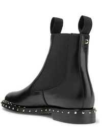 Valentino Studded Leather Chelsea Boots Black