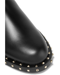 Valentino Studded Leather Chelsea Boots Black