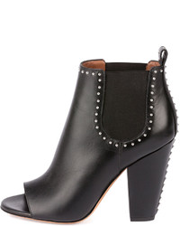Givenchy Studded Open Toe Chelsea Boot Black