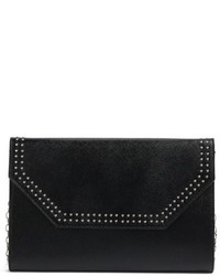 Halogen Angle Studded Leather Convertible Clutch