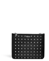 Nobrand Bysin Facet Stud Double Zip Leather Pouch