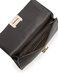 Rebecca Minkoff Coco Studded Flap Faux Leather Clutch Bag Black