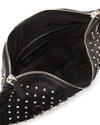 Alexander McQueen De Manta City Stud Small Clutch Bag Black