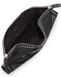 Alexander McQueen De Manta Studded Clutch Bag Black
