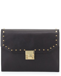 Ivanka Hopewell Studded Leather Clutch Bag Black