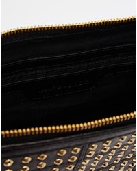 Warehouse Leather Studded Clutch Bag