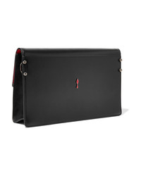 Christian Louboutin Loubiblues Studded Smooth And Textured Leather Clutch