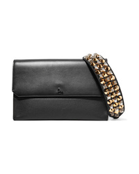 Christian Louboutin Loubiblues Studded Smooth And Textured Leather Clutch