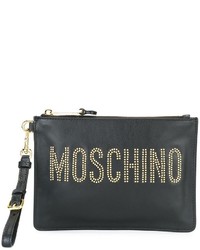 Moschino Studded Logo Clutch