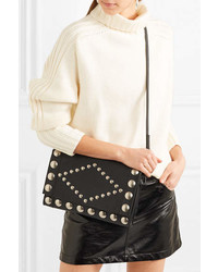Isabel Marant Nicia Studded Leather Shoulder Bag Black