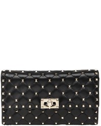 Valentino Spike Quilted Studded Leather Clutch