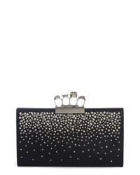 Alexander McQueen Studded Knuckle Clasp Leather Clutch