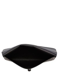 Alexander McQueen Studded Lambskin Leather Envelope Clutch Black