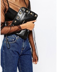Love Moschino Studded Leather Clutch Bag