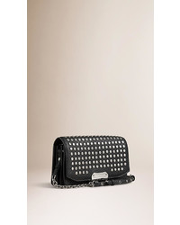 Burberry Studded Leather Clutch Bag With Chain