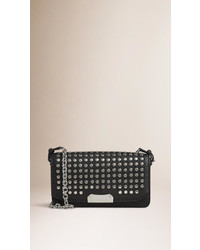 Burberry Studded Leather Clutch Bag With Chain