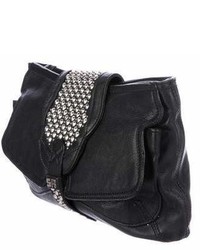 Sonia Rykiel Studded Leather Flap Clutch