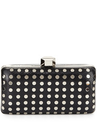 Milly Studded Rectangle Evening Clutch Bag Blacksilver