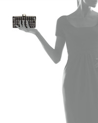 Milly Studded Rectangle Evening Clutch Bag Blacksilver