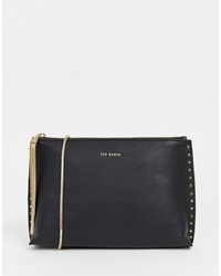 Ted Baker Tesssa Studded Leather Clutch With Chain