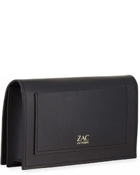 Zac Posen Zac Earthette Leather Wristlet Clutch Bag With Pearly Studs