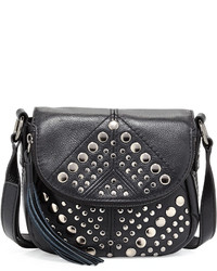 Isabella Fiore Bellmore Studded Leather Crossbody Bag Black