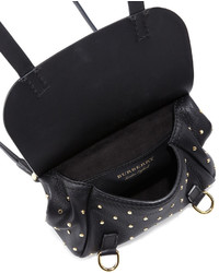 Burberry Bridle Baby Studded Leather Shoulder Bag Black