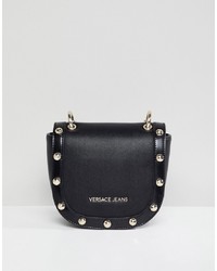Versace Jeans Crossbody Studded Saddle Bag