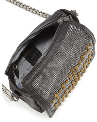 Ash Electra Studded Crossbody Bag Blackgunmetal