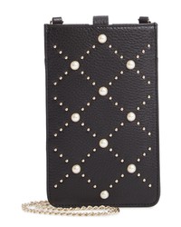kate spade new york Imitation Pearl Studded Leather Phone Crossbody Bag