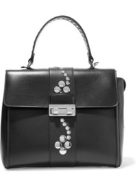 Lanvin Jiji Small Studded Leather Shoulder Bag Black