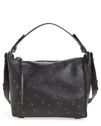 AllSaints Junai Studded Convertible Leather Crossbody Bag Grey
