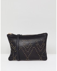 Urbancode Leather Cross Body Bag With Pin Studs