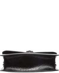 Valentino Garavani Medium Lock Studded Leather Shoulder Bag Black