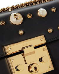 Gucci Padlock Small Studded Leather Shoulder Bag Blackmulti