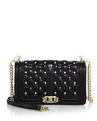 Rebecca Minkoff Quilted Love Crossbody Bag With Pearlescent Studs