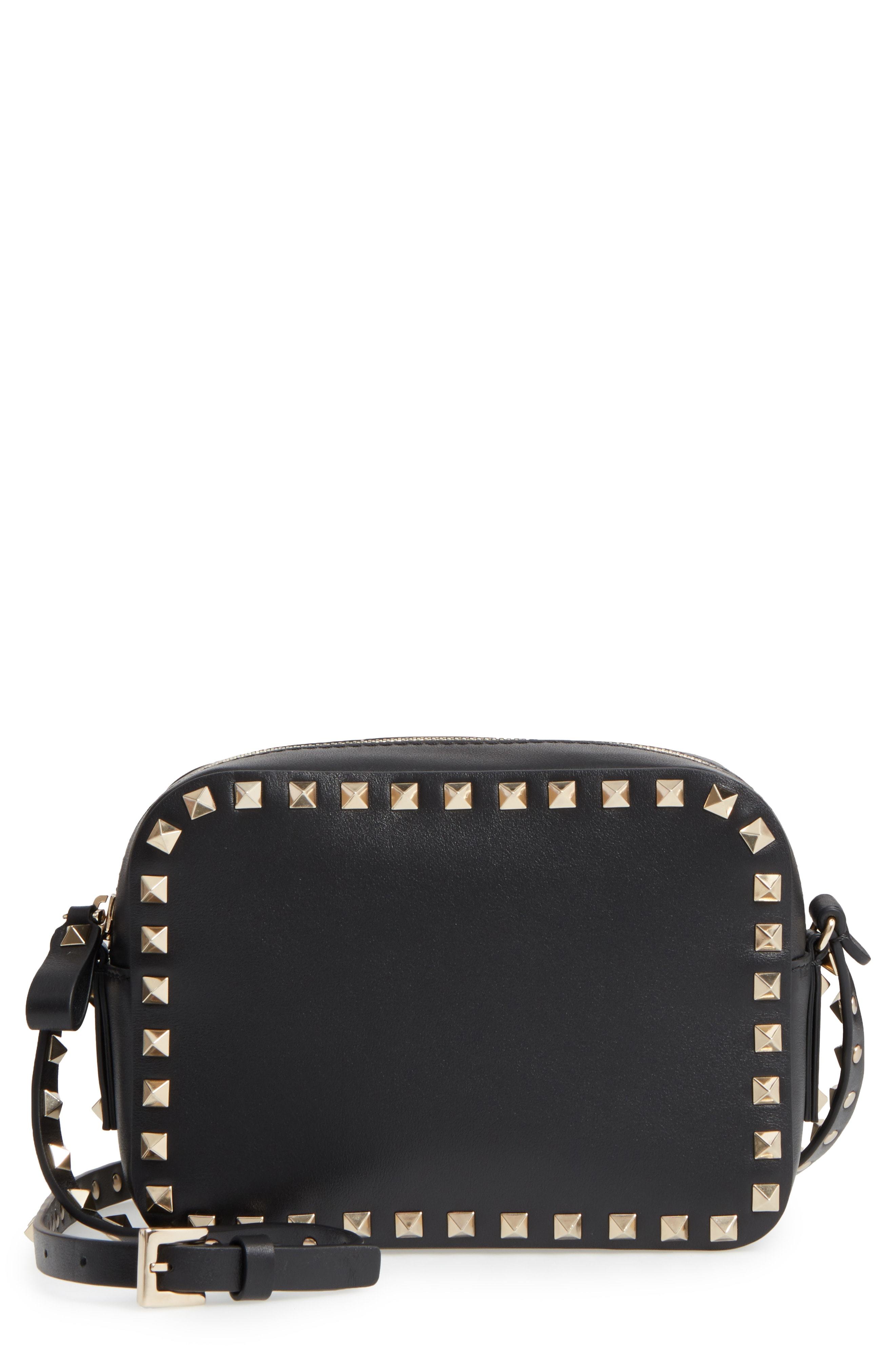 valentino black studded purse