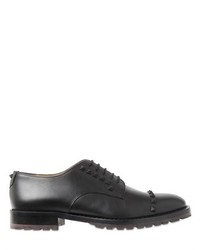 Black Studded Leather Derby Shoes
