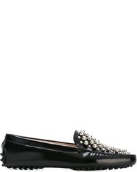 Black Studded Leather Driving Shoes