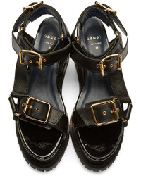 Sacai Black Studded Teva Flatform Sandal