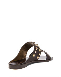 Lanvin Leather Flat Sandals With Studs