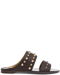 Lanvin Leather Flat Sandals With Studs